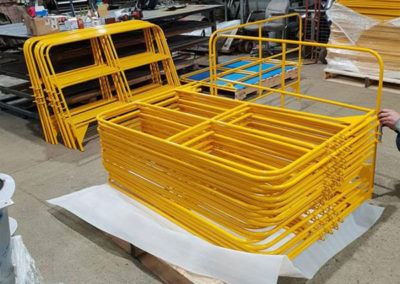 custom barriers stacked